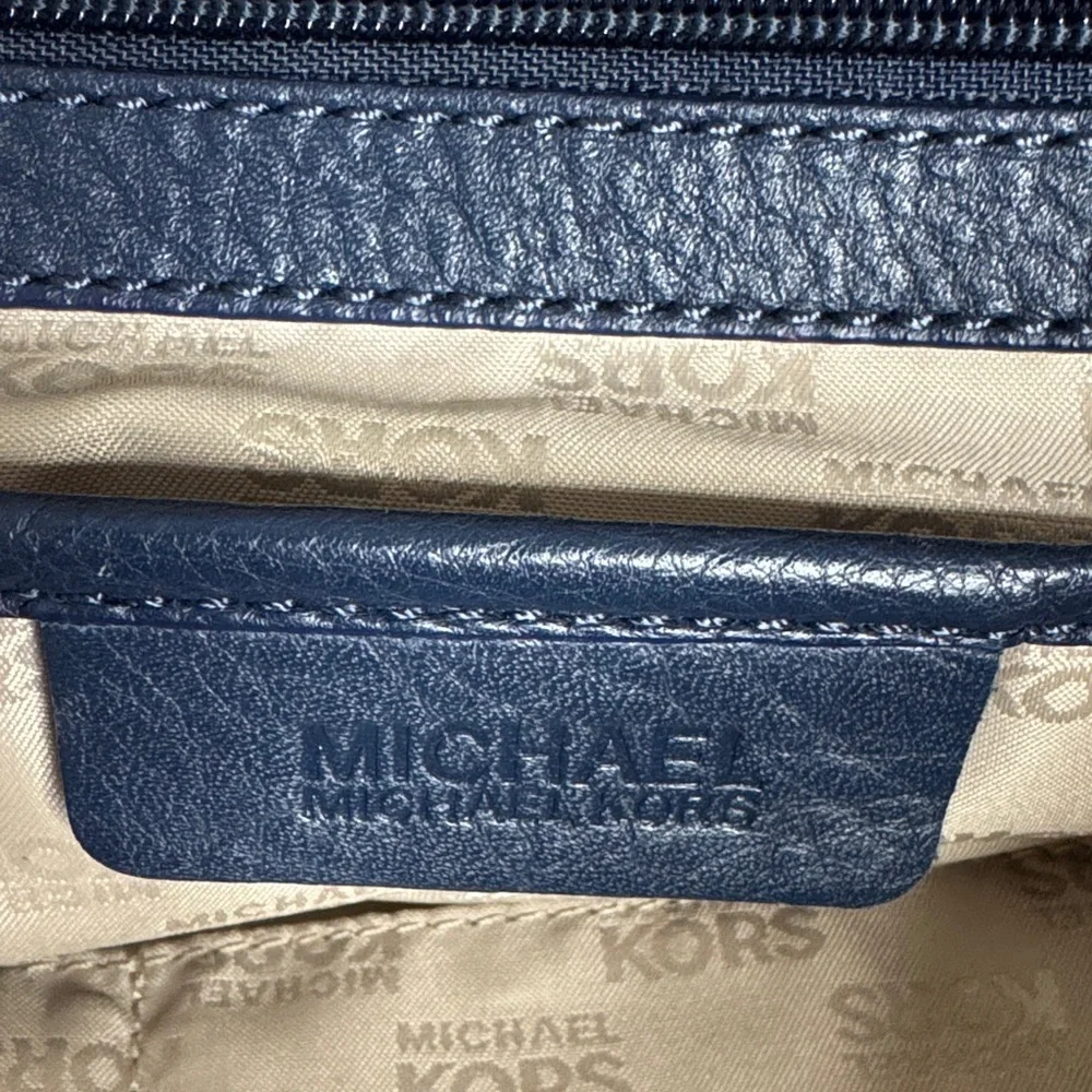 Michael Kors Navy Leather Satchel